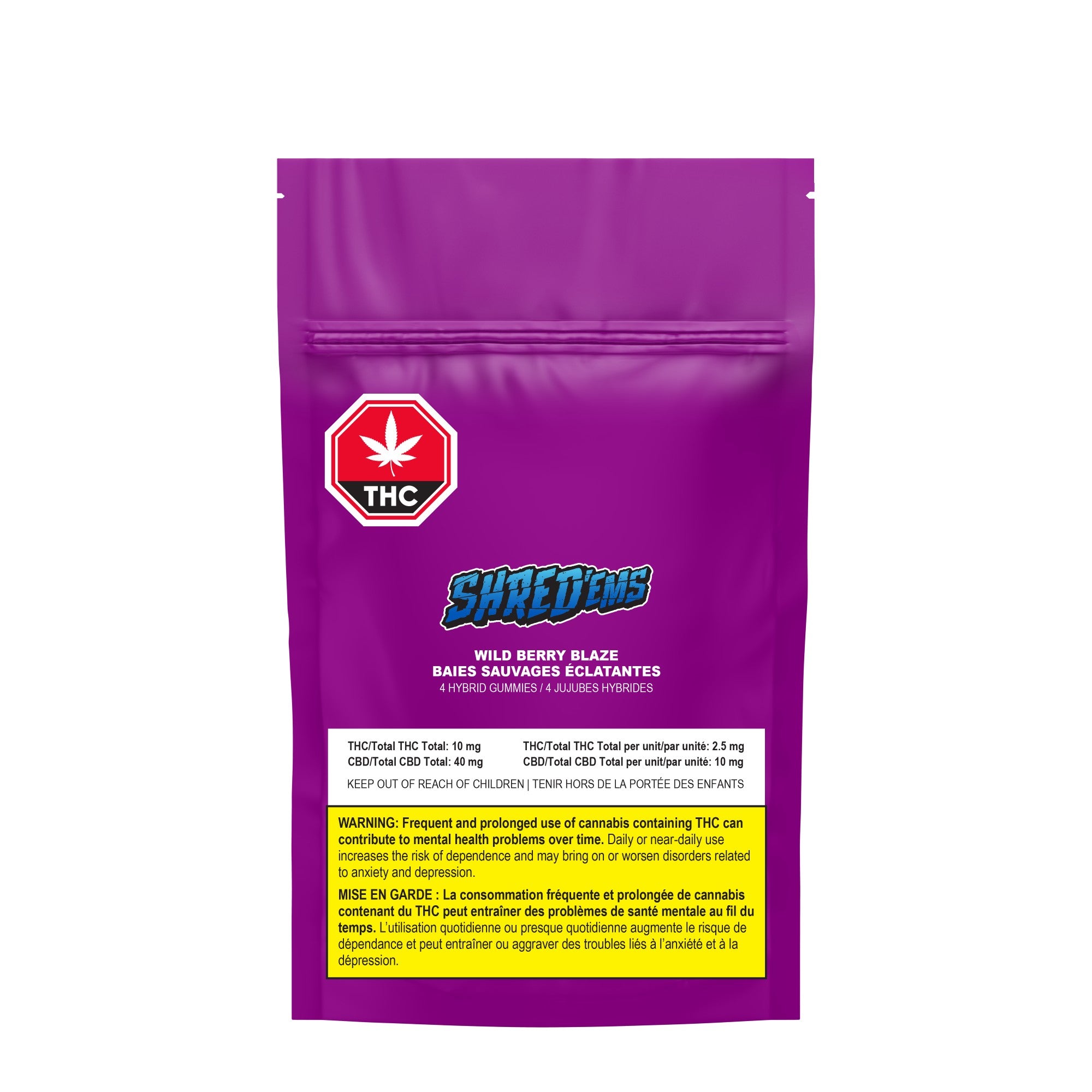 SHREDEMS WILD BERRY BLAZE (H) CHEW - 2.5MG X 4