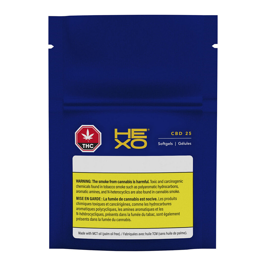 HEXO CBD 25 SOFTGEL (H) CAPSULES - 25MG CBD X 30