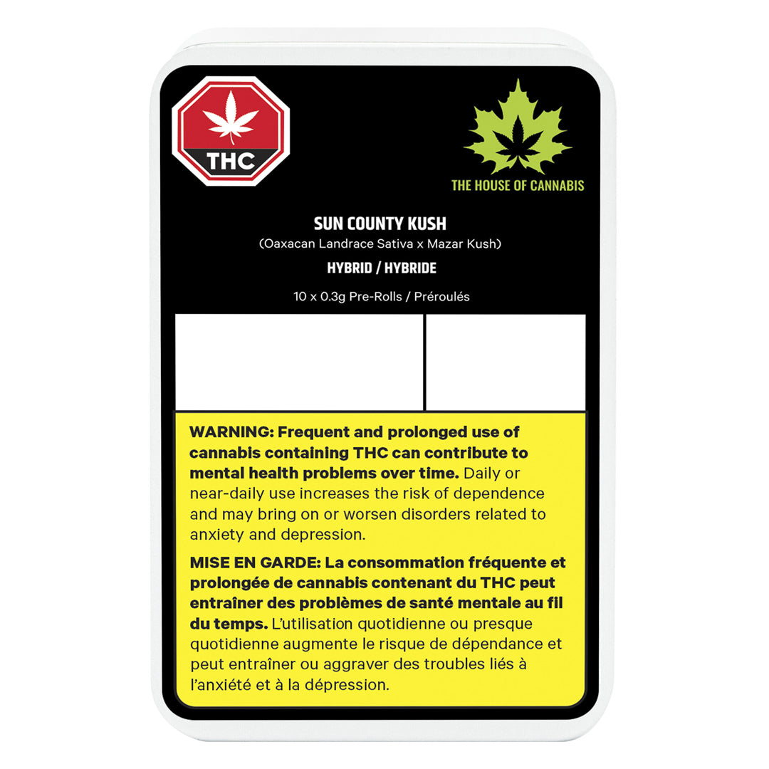 HOUSE OF CANNABIS SUN COUNTY KUSH (H) PRE-ROLL - 0.3G X 10