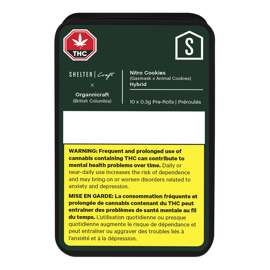 ORGANNICRAFT NITRO COOKIES (H) PRE-ROLL - 0.3G X 10