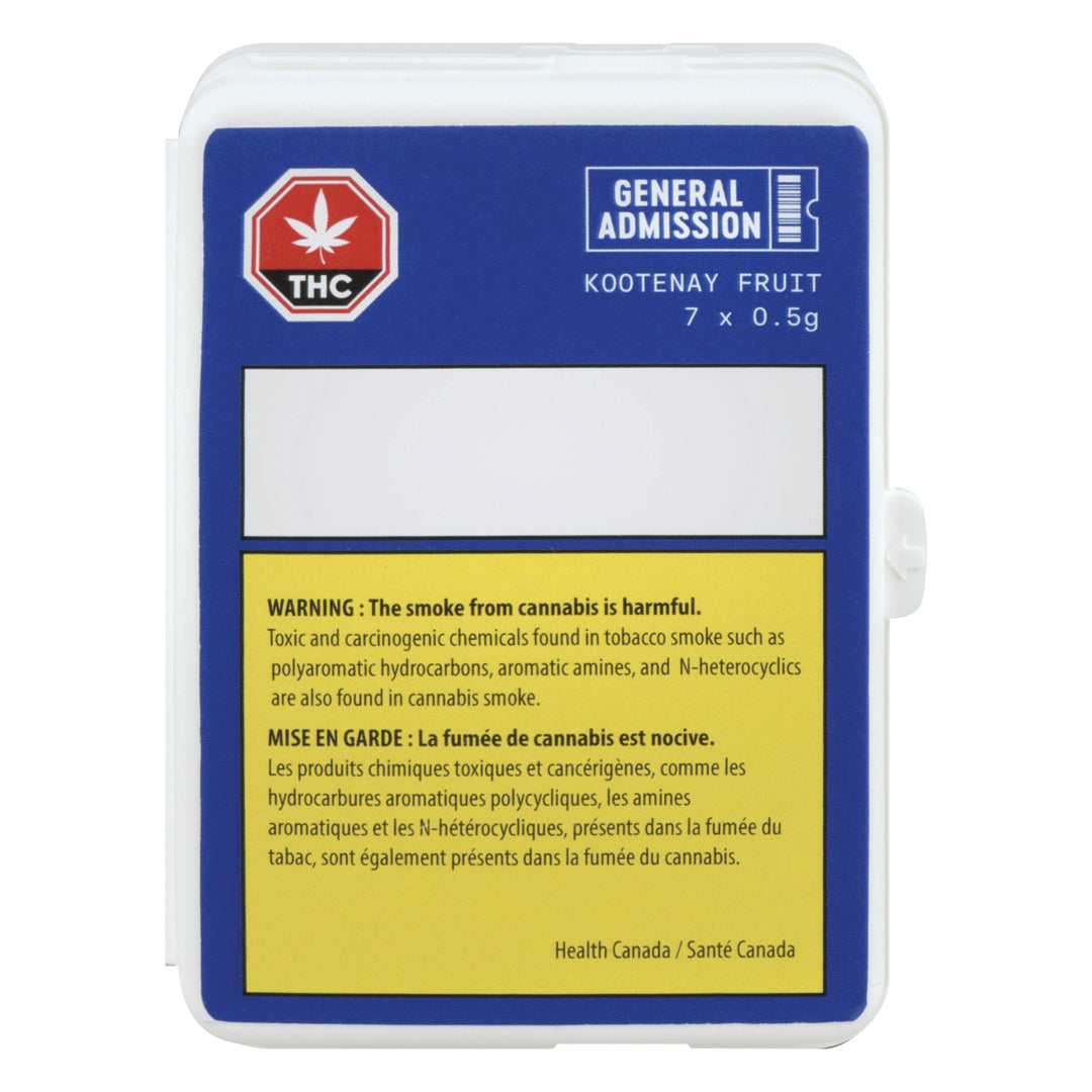GENERAL ADMISSION KOOTENAY FRUIT (IND) PRE-ROLL - 0.5G X 7