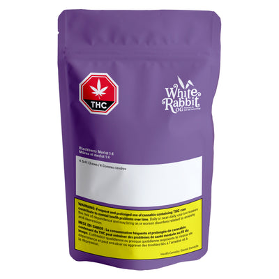WHITE RABBIT BLACKBERRY DE-VINE (H) CHEW - 1:4  4 X 2.5MG