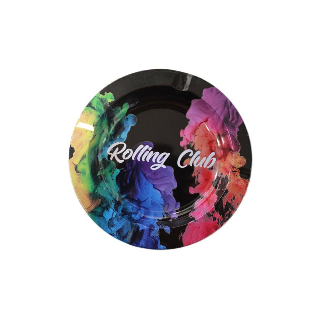 ROLLING CLUB SMALL METAL ASHTRAY - RAINBOW FUMES