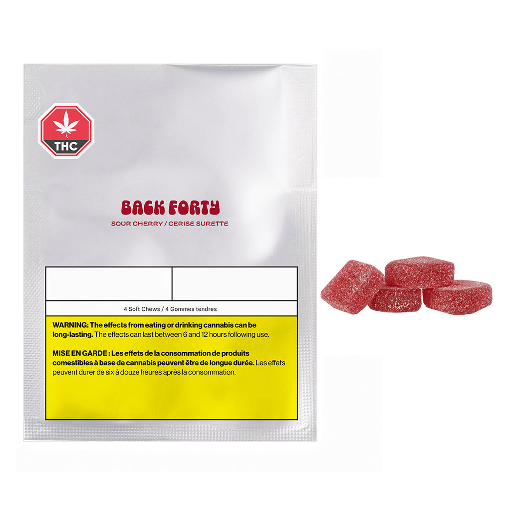 BACK FORTY SOUR CHERRY (H) SOFT CHEWS - 2.5MG THC X 4