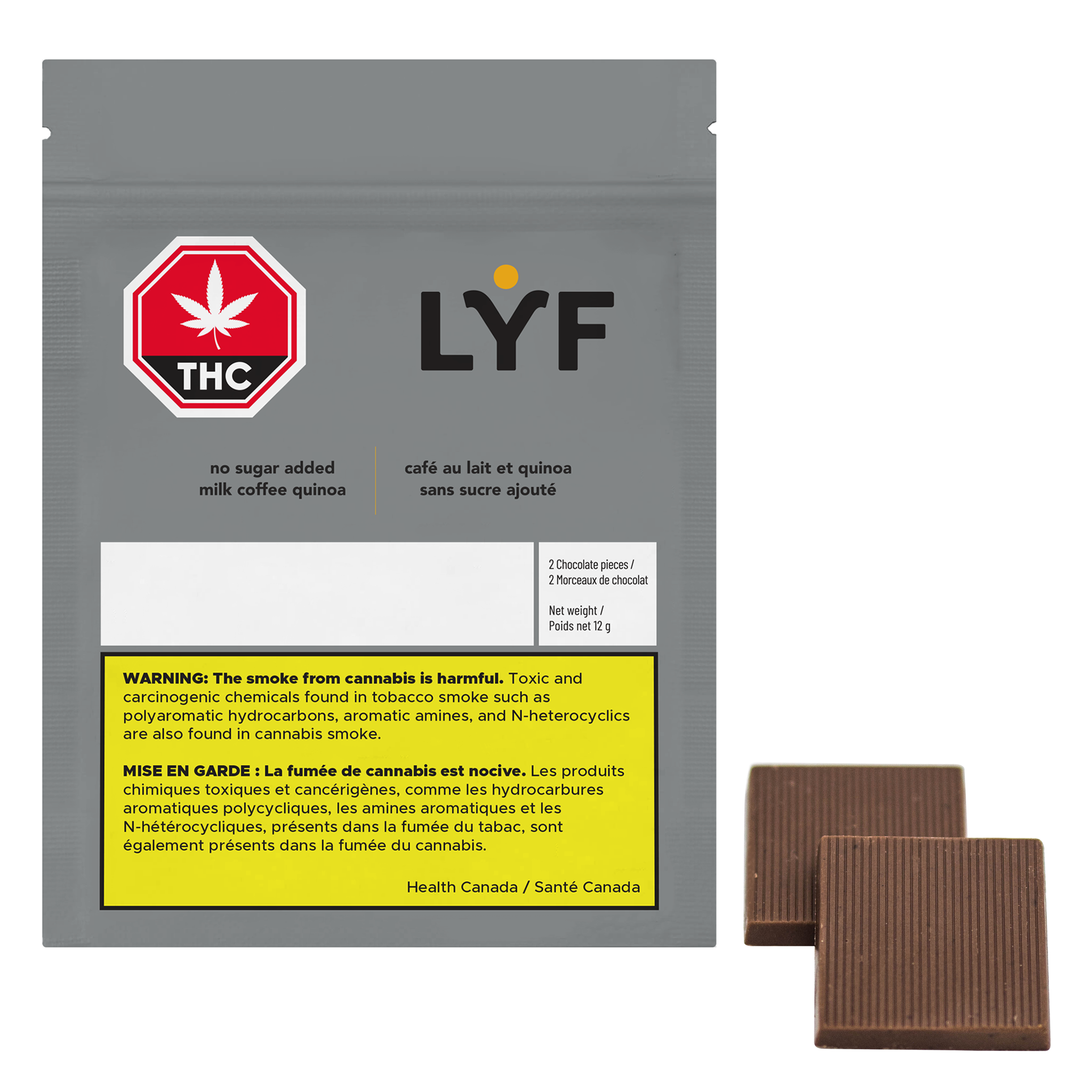 LYF NSA COFFEE QUINOA MILK CHOCOLATE (H) CHOC - 5MG X 2