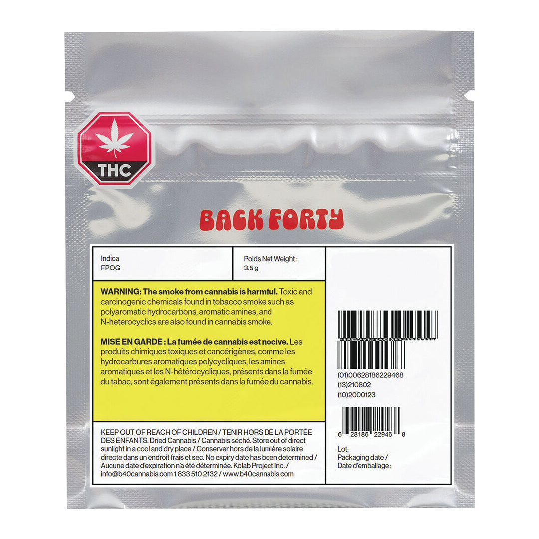 BACK FORTY FRUITY PEBBLES OG (IND) DRIED - 3.5G
