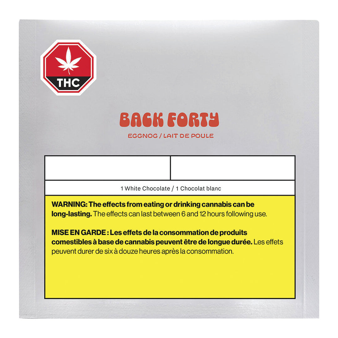BACK FORTY WHITE CHOCOLATE EGGNOG (H) CHOC - 10MG THC X 1
