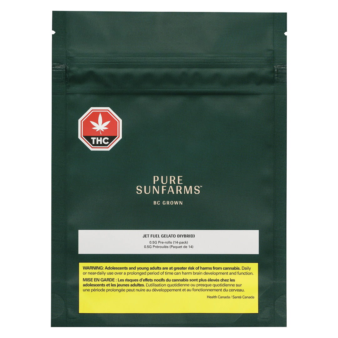 PURE SUNFARMS JET FUEL GELATO (H) PRE-ROLL - 0.5G X 14