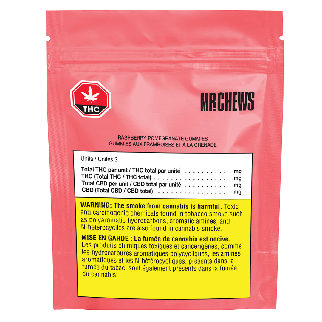 MR CHEWS RASPBERRY POMEGRANATE (H) CHEW - 10MG THC X 2