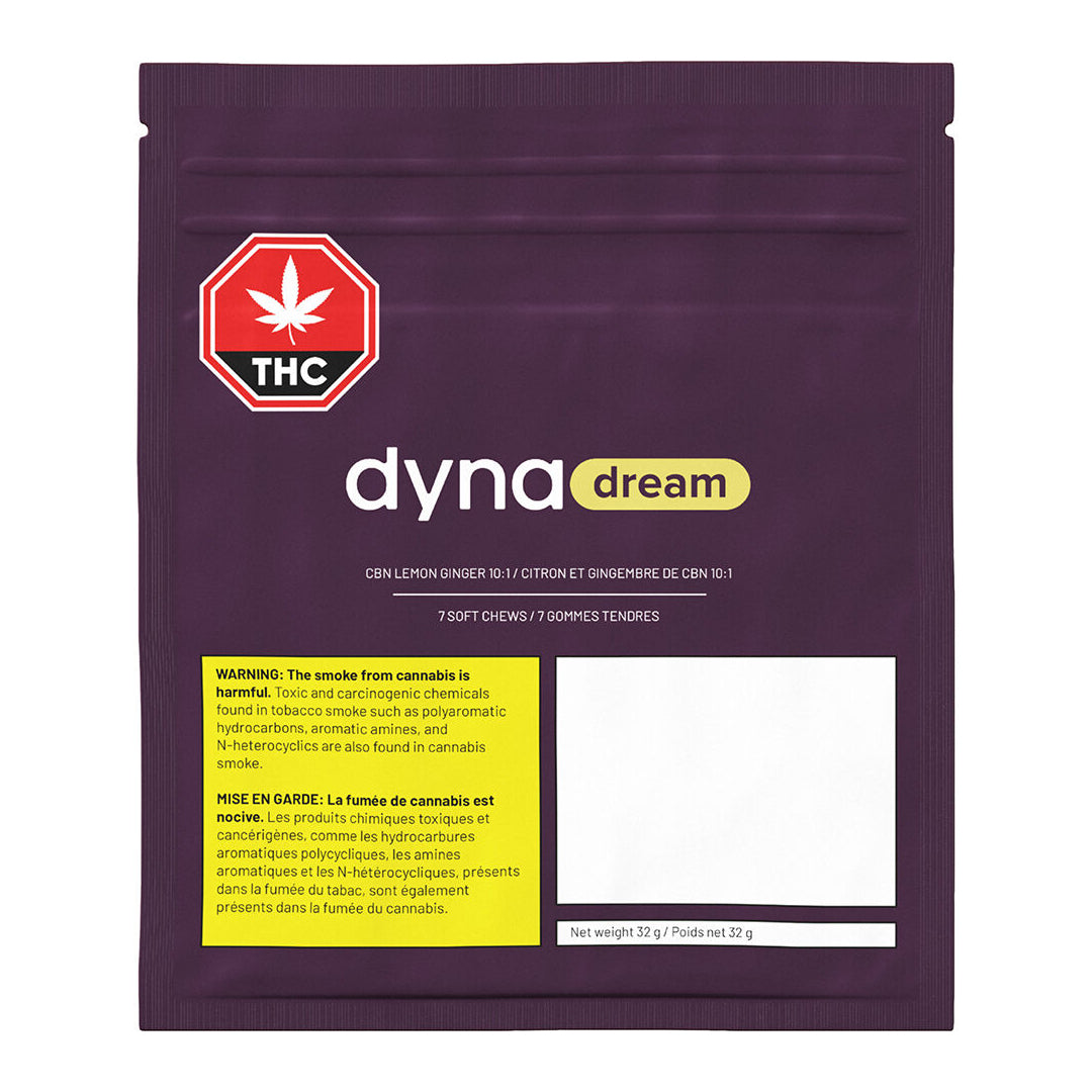 DYNADREAM LEMON GINGER CBN:CBD (H) CHEW - 2MG CBN : 20MG CBD