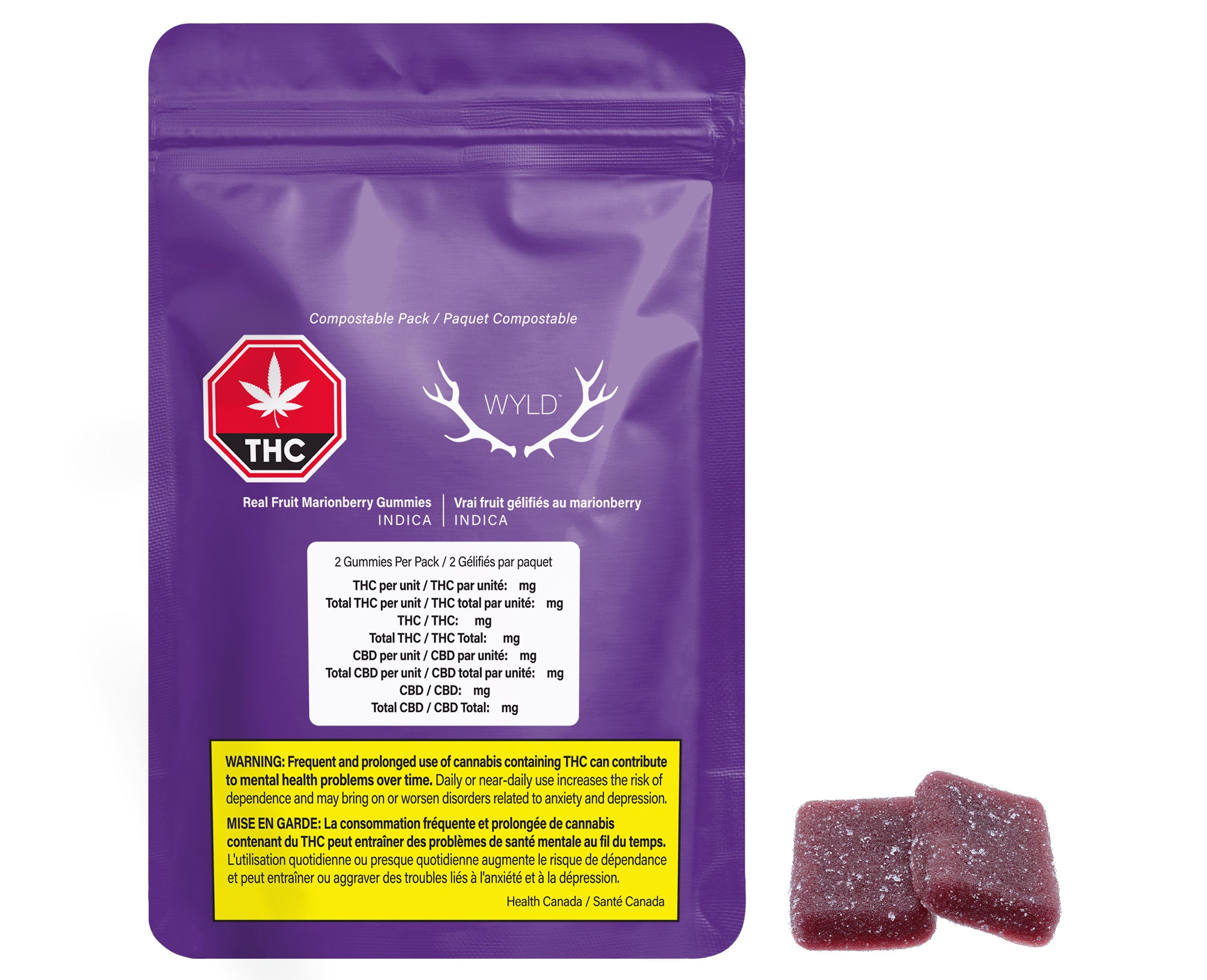 WYLD REAL FRUIT MARIONBERRY (IND) CHEW - 5MG THC X 2