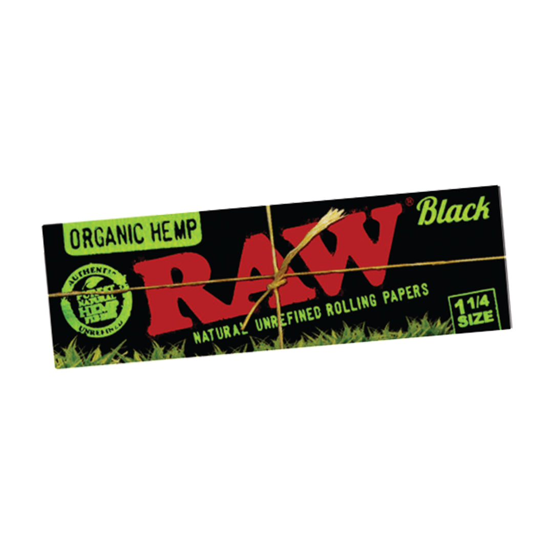 RAW BLACK ORGANIC ROLLING PAPERS 1 1/4