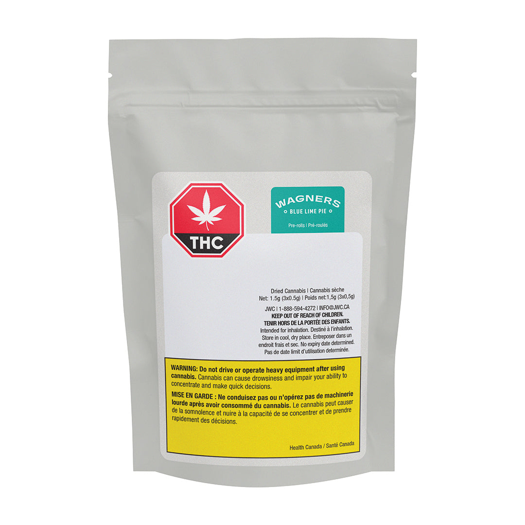 WAGNERS BLUE LIME PIE (IND) PRE-ROLL - 0.5G X 3