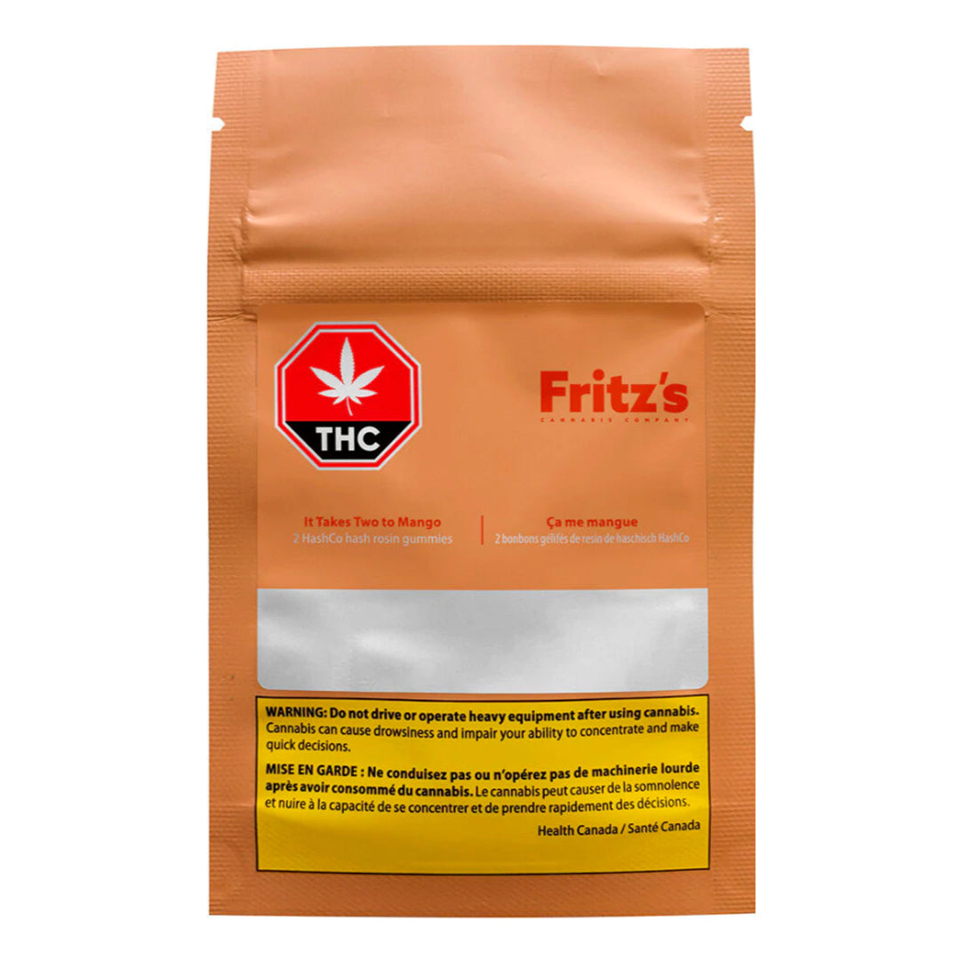 FRITZS CANNABIS IT TAKES TWO TO MANGO (H) CHEW - 5mg THC x 2