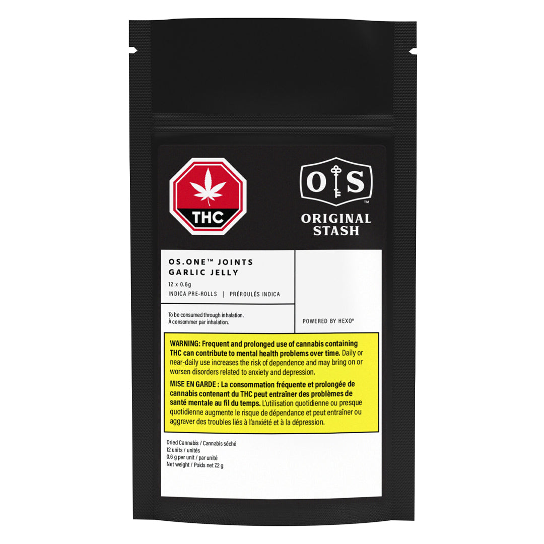 ORIGINAL STASH OS.ONE GARLIC JELLY (H) PRE-ROLL - 0.6G X 12