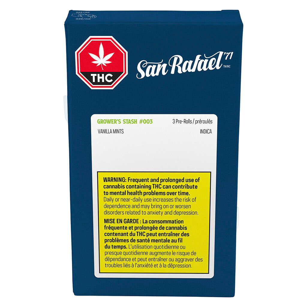 SAN RAFAEL 71 GROWERS STASH 003 (IND) PRE-ROLL - 0.5G X 3