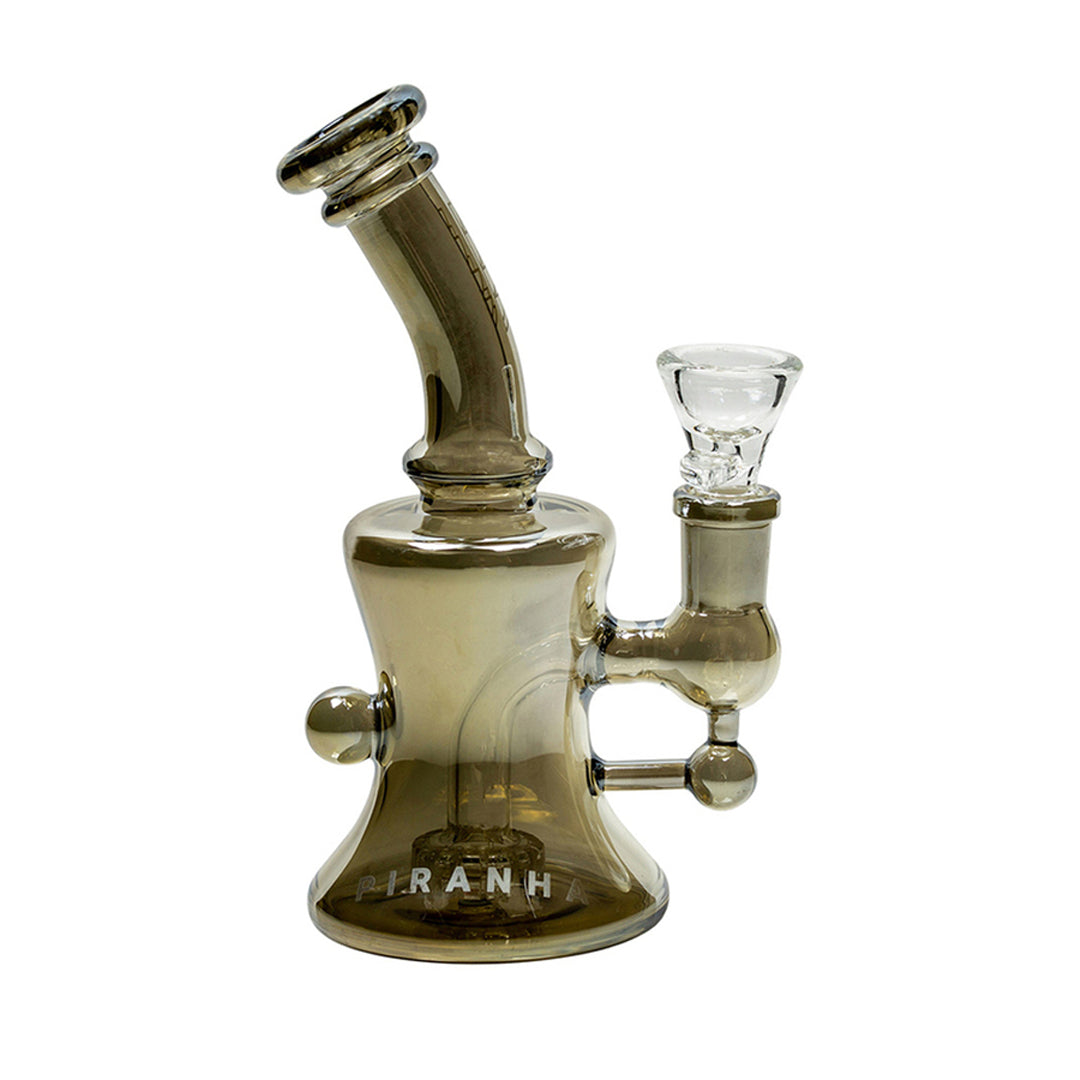 PIRANHA 6” HOURGLASS DAB RIG W/BOWL - SMOKE
