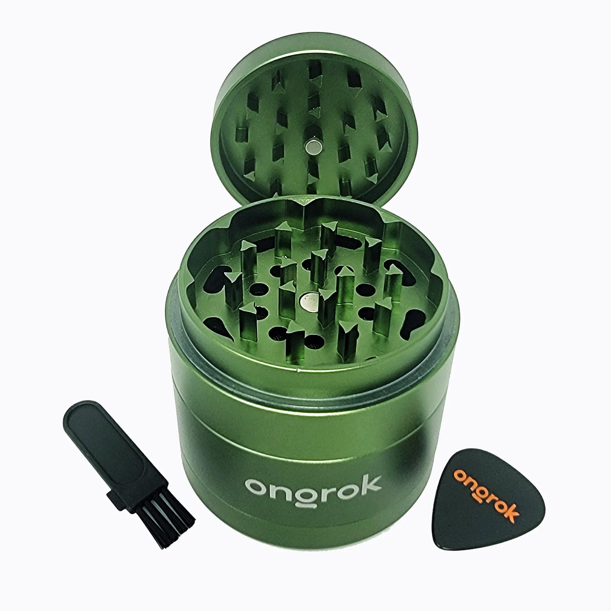 ONGROK 4-PIECE EZ OPEN GRINDER 2.0 - 63MM GREEN