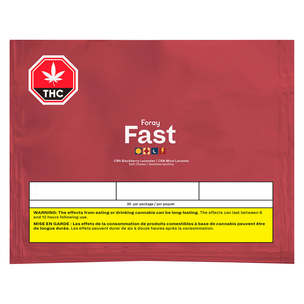 FORAY CBN CBD BLACKB LAVENDER (H) CHEW - 10MG CBD X 30