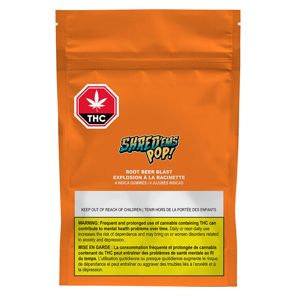 SHREDEMS POP ROOTBEER (IND) CHEW - 2.5MG THC : 2.5MG CBD X4