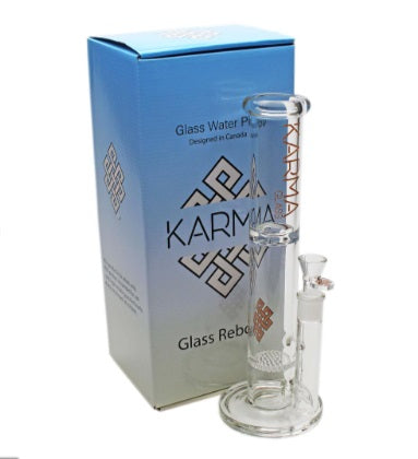 KARMA GLASS 14" HONEYCOMB BONG - WOODGRAIN