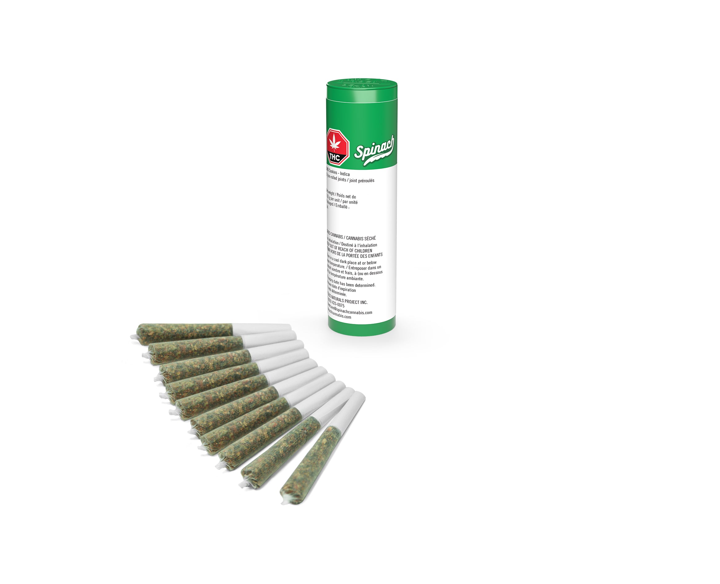 SPINACH GMO COOKIES (IND) PRE-ROLLS - 0.35G X 10