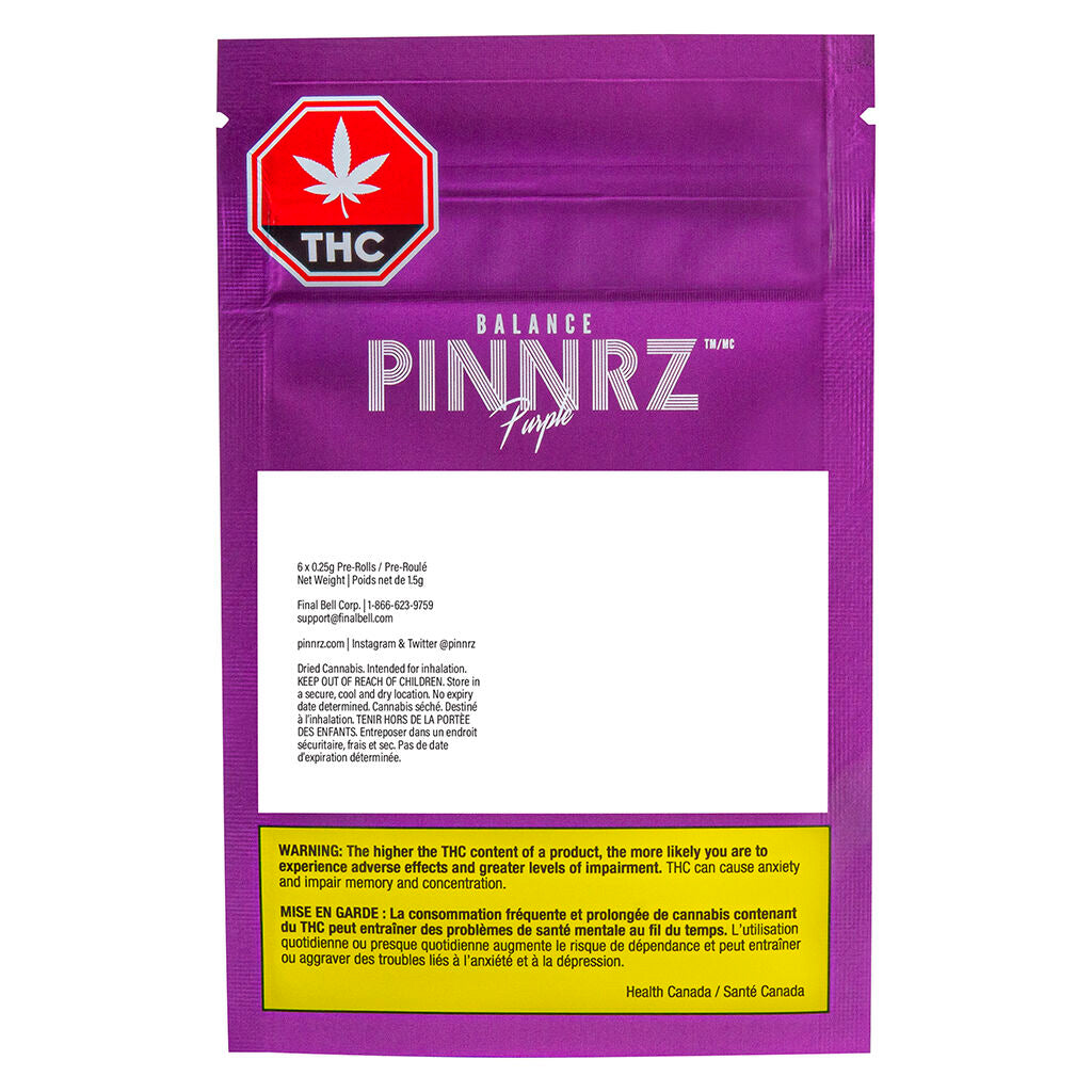 PINNRZ PURPLE BALANCE (H) PRE-ROLL - 0.25G X 6