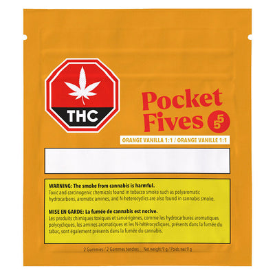 POCKET FIVES ORANGE VANILLA 1:1 (H) CHEW -5MG THC 2MG CBD X2
