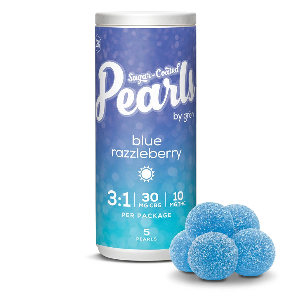 PEARLS BY GRON BLUE RAZZ 3:1 (S) CHEW - 6MG CBG:2MG THC x 5