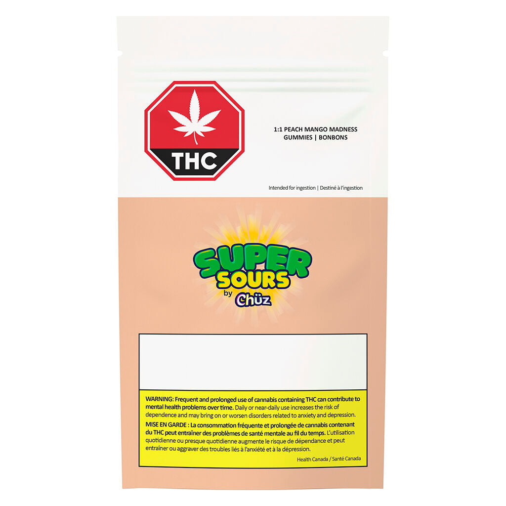 CHUZ PCH MGO MAD SOURZ1:1 (H) CHEW - 2.5MG THC 2.5MG CBD X4