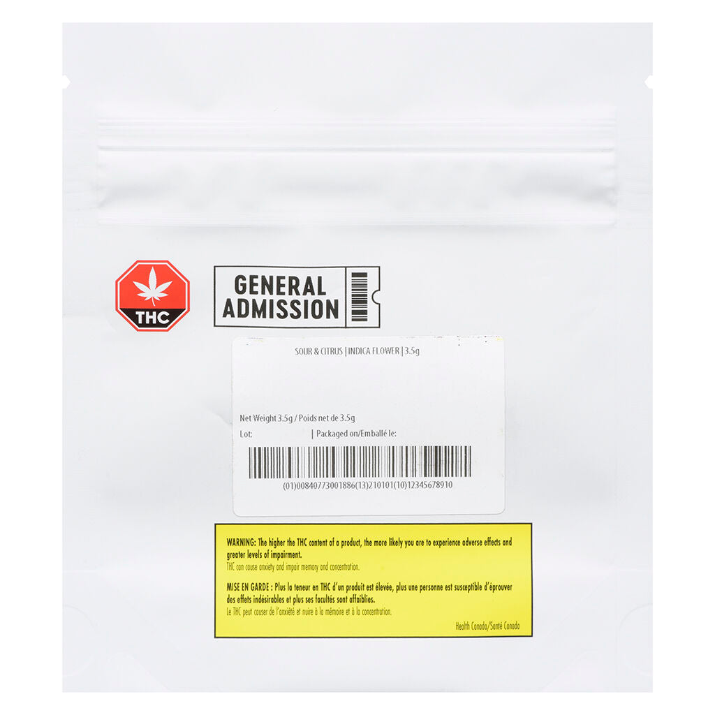 GENERAL ADMISSION SOUR & CITRUS (S) DRIED - 3.5G