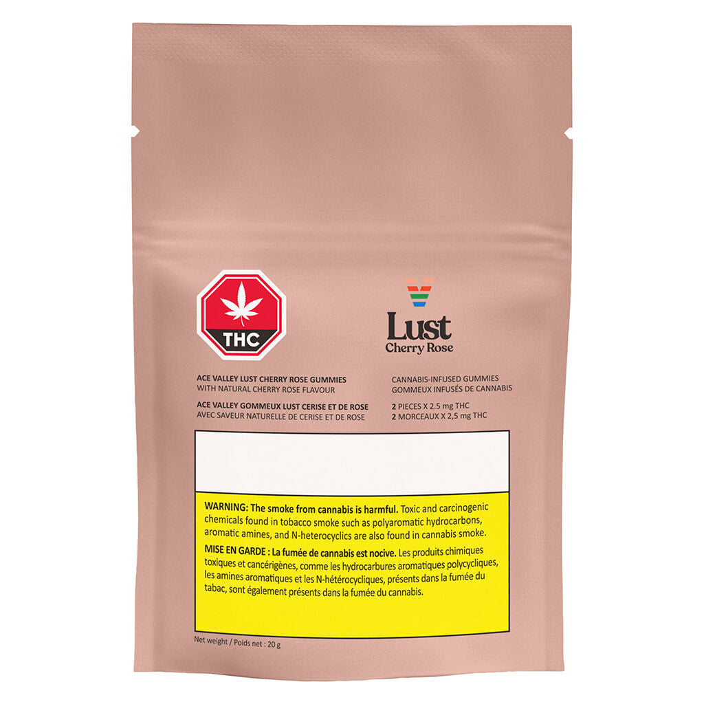 ACE VALLEY LUST CHERRY ROSE (S) CHEW 2.5MG THC:12.5MG CBD X2