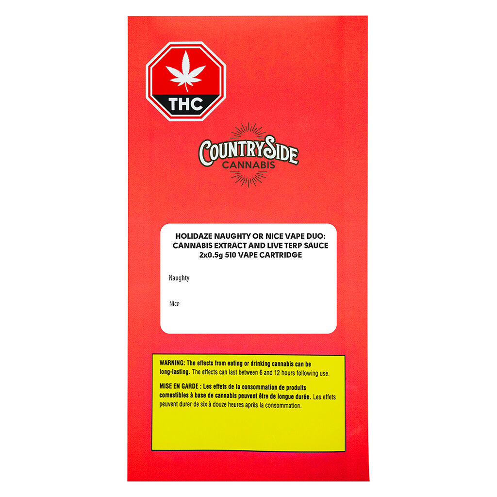 COUNTRISIDE HOLIDAZE DUO NAUGHTY OR NICE (H) 510 - 0.5G X 2