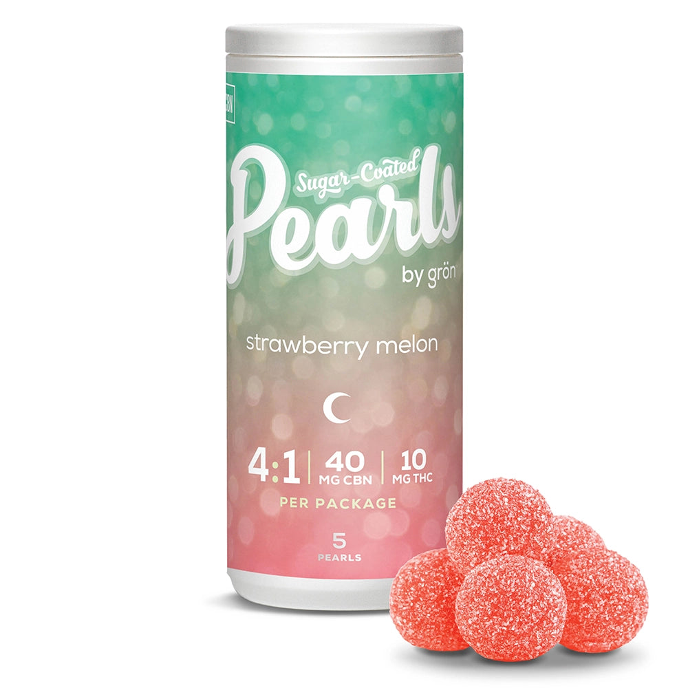 PEARLS BY GRON 1:4 STRAWB MELON (H) CHEW 2MG THC:8MG CBN X5