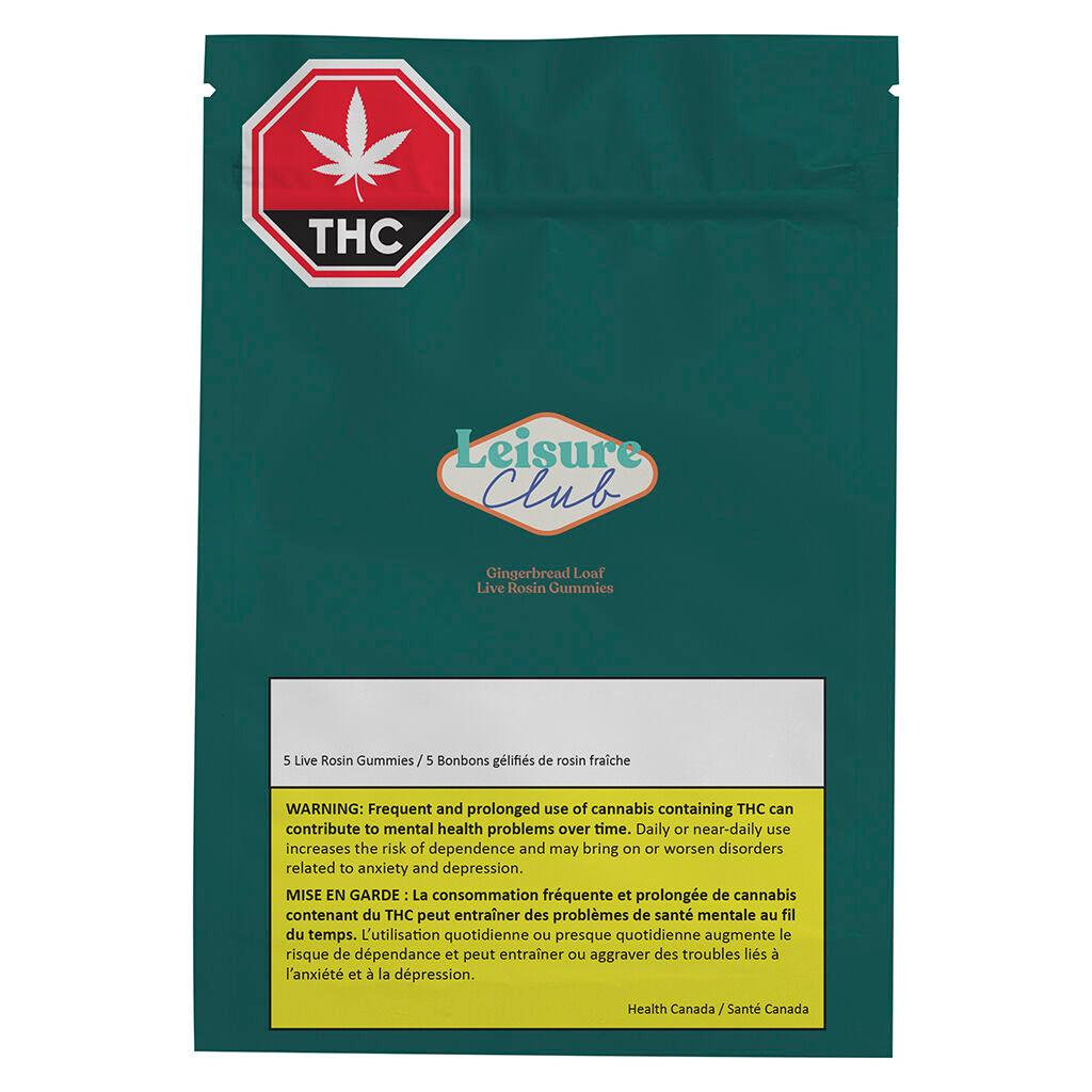 LEISURE CLUB LIVE ROSIN GINGERBRD LOAF (IND) CHEW 2MG THC X5