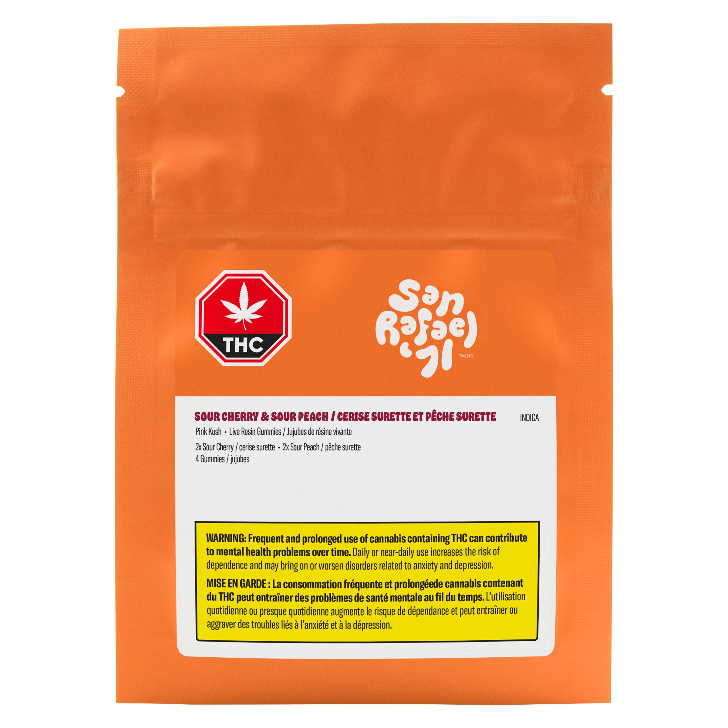 SAN RAFAEL 71 SOUR CHERRY & PEACH LR (IND) CHEW - 4.8G X 4