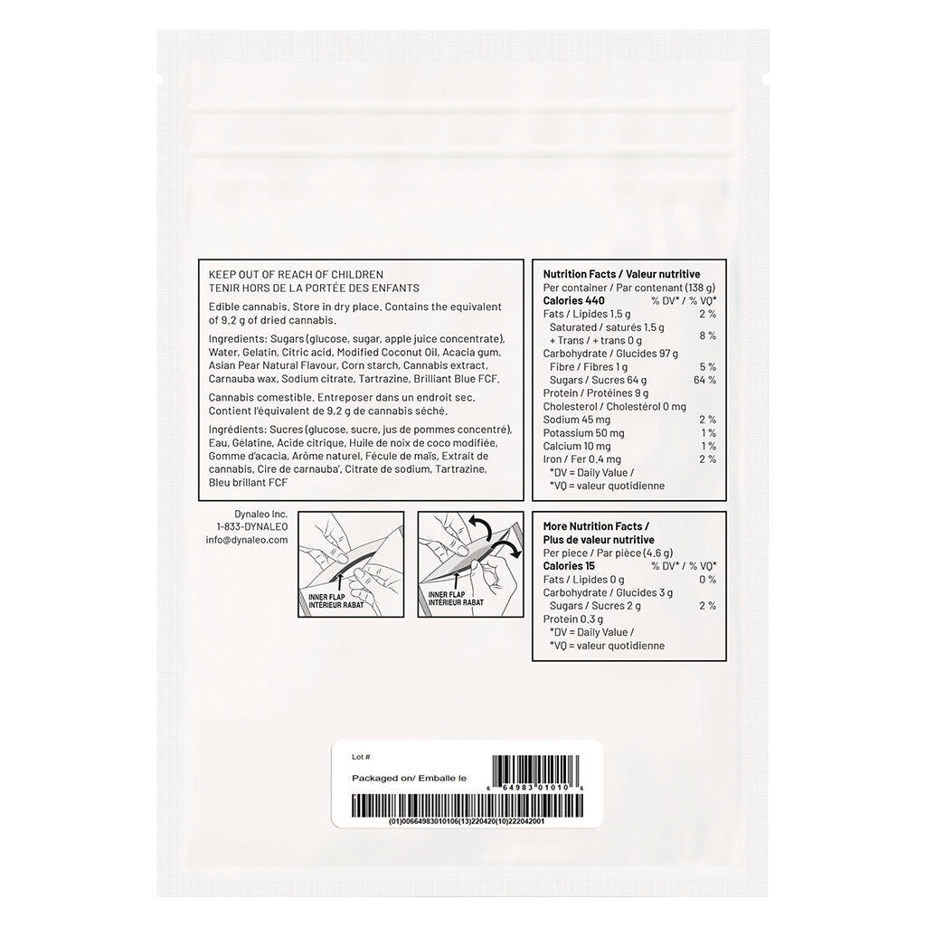 DYNATHRIVE ASIAN PEAR 1:1 CBD:CBG (H) CHEW - 10MG CBD X 30