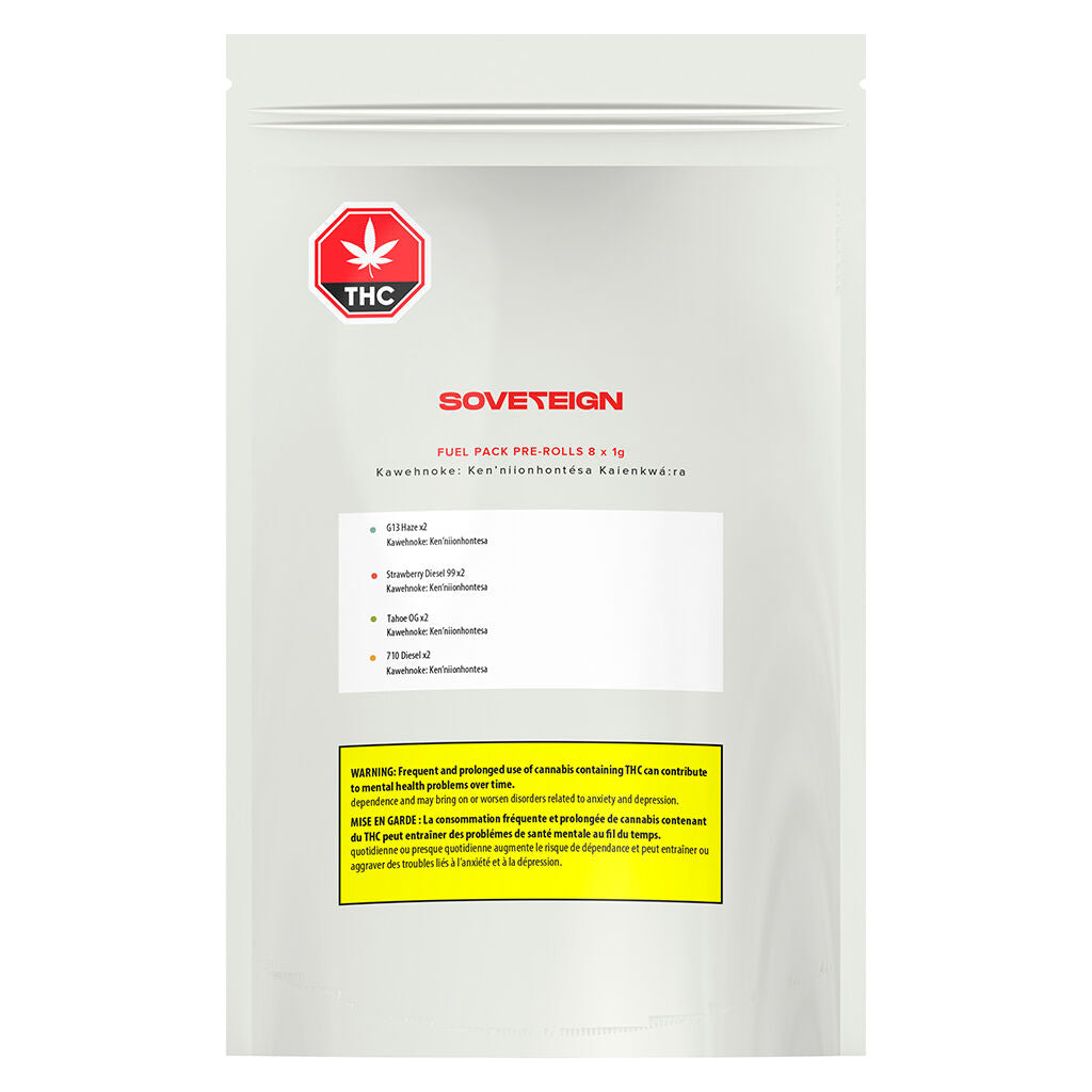 SOVE7EIGN FUEL PACK MIXER (H) PRE-ROLL - 1G X 8