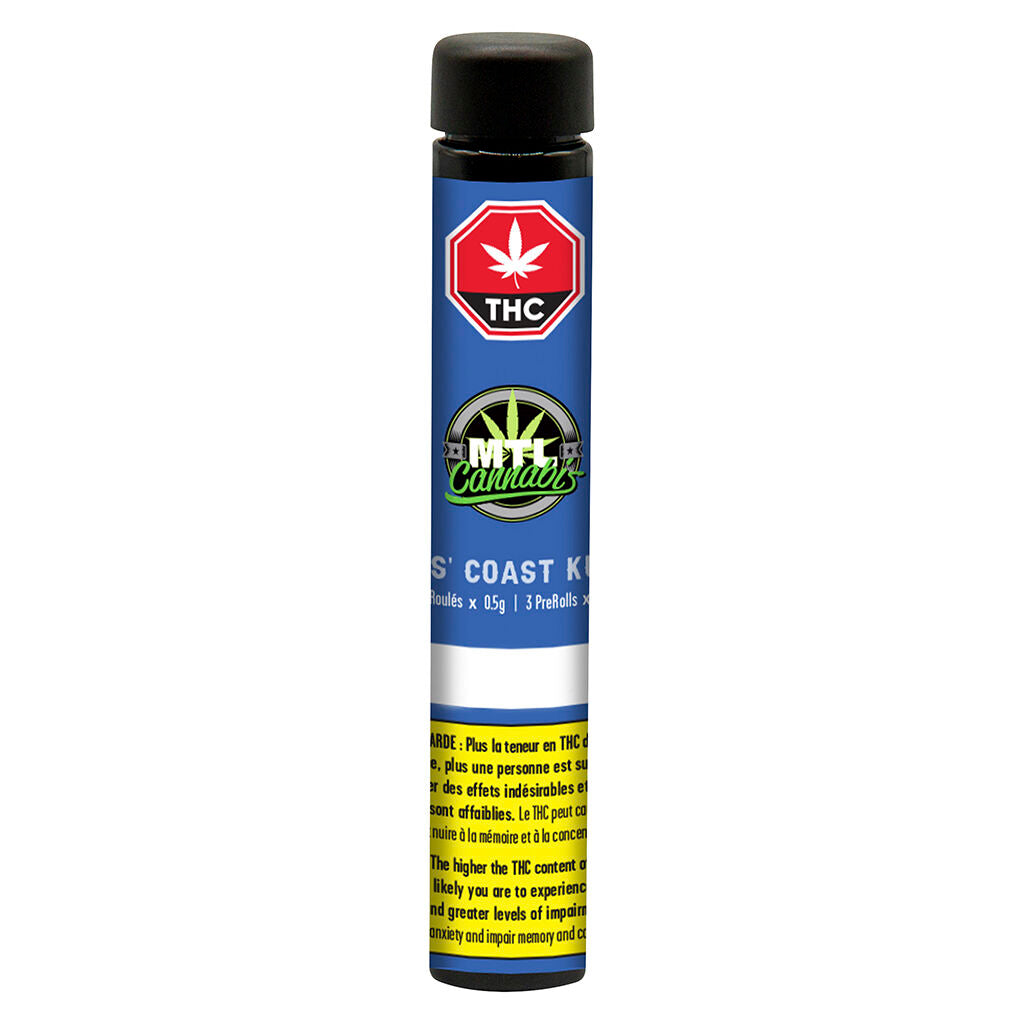 MTL CANNABIS WES COAST KUSH (IND) PRE-ROLL - 0.5G X 3