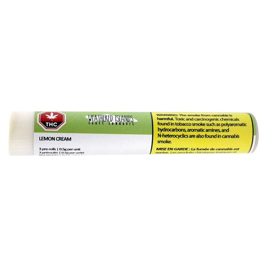 WEATHERED ISLANDS LEMON CREAM (S) PRE-ROLL - 0.5G X 3