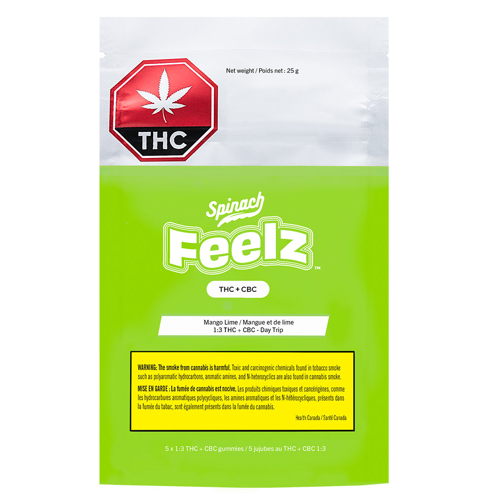 SPINACH FEELZ MANGO LIME CBC (S) CHEW - 2MG X 5