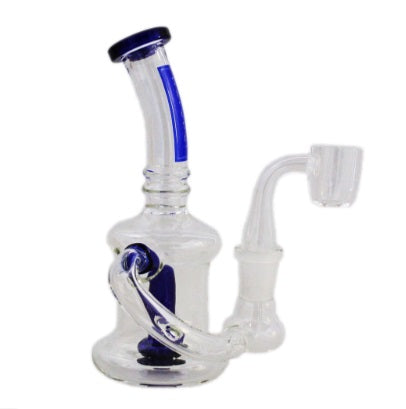 BOROSCI 6" GLASS RIG CIRC RECYCLER - BLUE
