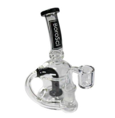 BOROSCI 6" GLASS RIG CIRC RECYCLER - BLACK