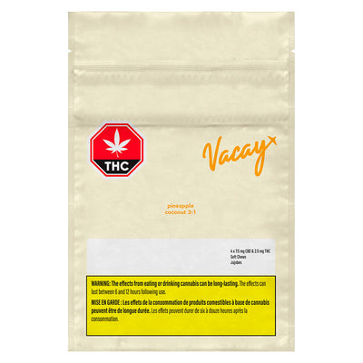 VACAY PINEAPPLE COCONUT (H) CHEW - 2.5 MG THC 7.5 MG CBD X 4