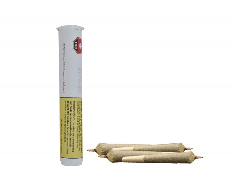 BLISSED 2020 VISION CBD DIAMOND (H) INF PRE-ROLL - 0.25G X 4