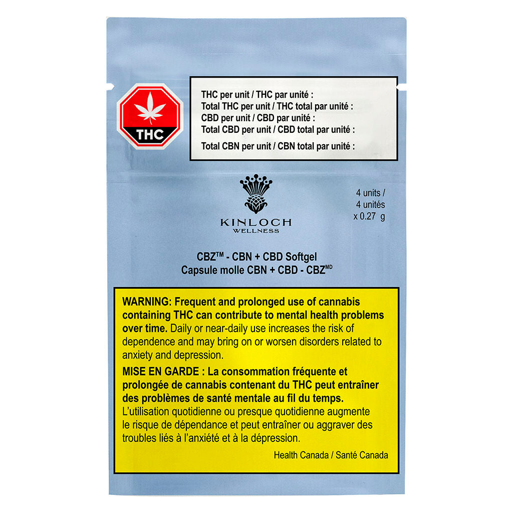 KINLOCH WELLNESS CBZ (H) CAPS - 10 MG CBN: 20 MG CBD X 4