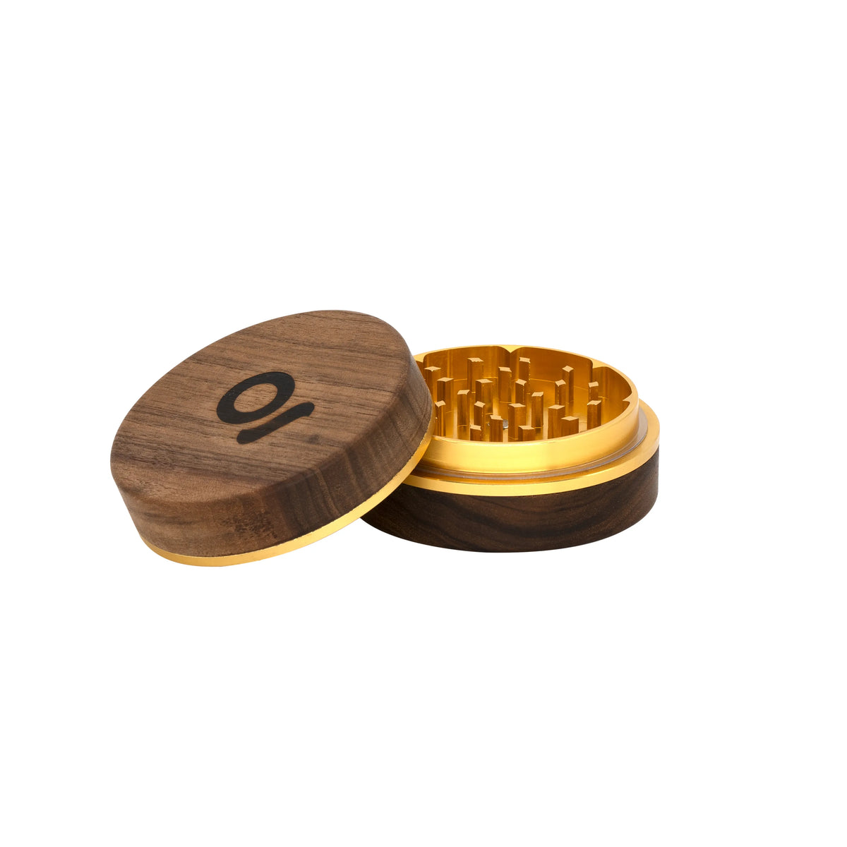 ONGROK 2-PIECE WALNUT WOOD & METAL GRINDER -3" GOLD