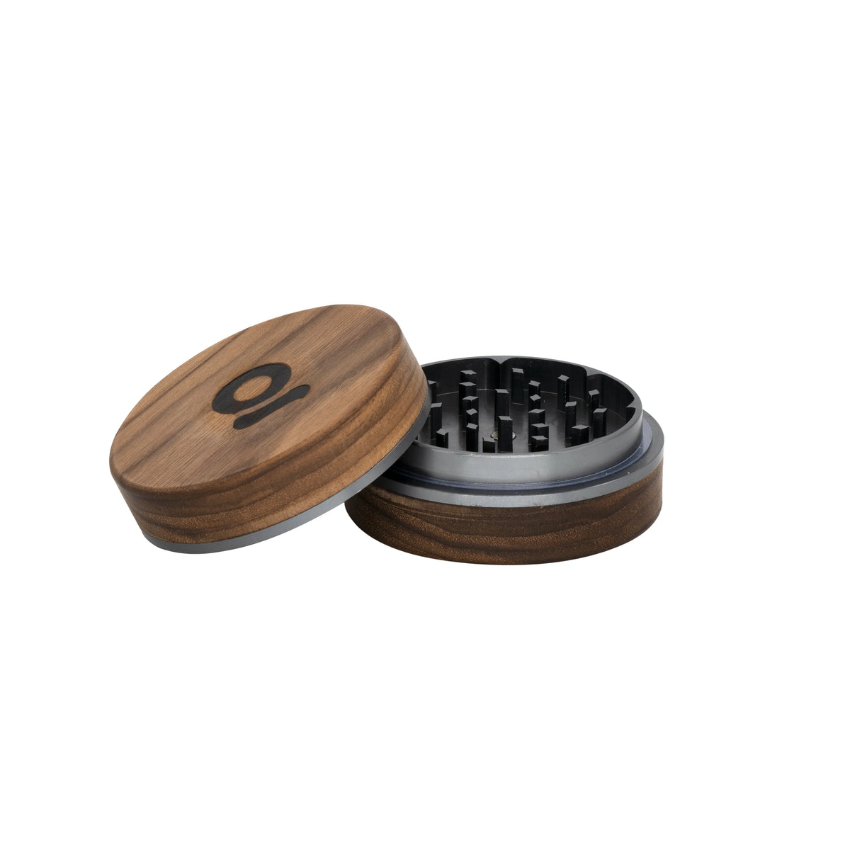 ONGROK 2-PIECE WALNUT WOOD & METAL GRINDER -3" GUNMETAL