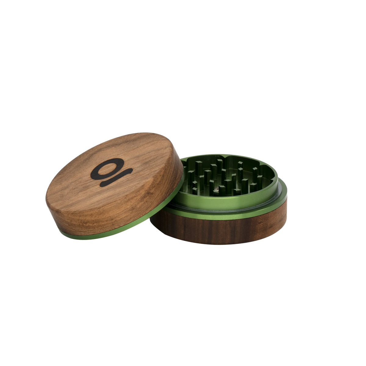 ONGROK 2-PIECE WALNUT WOOD & METAL GRINDER -3" GREEN