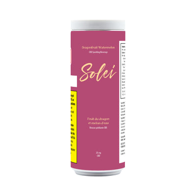 SOLEI DRAGONFRUIT WTRMLN SPARKLING(H) BEV - 25MG CBD X 355ML